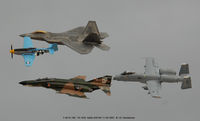 74-1626 @ LSV - In formation with F-22A, P-51D and A-10C. - by J.G. Handelman