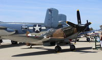 N749DP @ CMA - 1945 Vickers/Supermarine SPITFIRE Mk XIV, RR GRIFFON 65 V-12 2,050 Hp, Experimental class CAF rebuild ex David Price, at AOPA FLY-IN (This aircraft could just taxi from the CAF SoCal Wing at CMA, the 5 blade prop more than capable). - by Doug Robertson