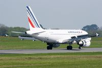 F-GUGN @ LFRB - Airbus A318-111, Reverse thrust landing rwy 07R, Brest-Bretagne airport (LFRB-BES) - by Yves-Q