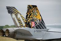 J-5011 @ LFRJ - McDonnell Douglas FA-18C Hornet, Close view of tail, Landivisiau Naval Air Base (LFRJ) Tiger Meet 2017 - by Yves-Q