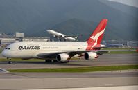 VH-OQE @ VHHH - Arrival of Qantas A388 - by FerryPNL
