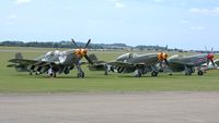 N357FG @ EGSU - 5. Trio of visiting Mustangs on the eve of The Flying Legends Airshow, July 2017. - by Eric.Fishwick