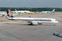 9V-SMF @ EGCC - Just landed at Manchester with 10,000th Airbus Aircraft logo on the side. - by Graham Reeve