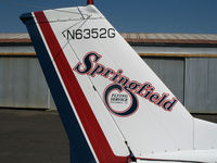 N6352G @ O22 - CLOSE-UP OF TAIL: Springfield Flying Service 1970 Cessna 150K @ Columbia, CA home base - by Steve Nation