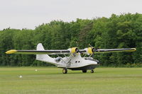 N9767 @ LFFQ - Consolidated Vultee PBY-5A Catalina, Taxiing to parking area, La Ferté-Alais airfield (LFFQ) Air show 2016 - by Yves-Q