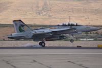 168268 @ KBOI - just touching down on RWY 28L. VAQ-130 Zappers. - by Gerald Howard