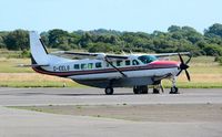 G-EELS @ EGFH - Grand Caravan aircraft operated by Glass Eels. The aircraft will provide aerial TV coverage for a golf championship held in Porthcawl. - by Roger Winser