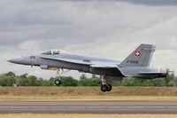 J-5015 @ LFSI - Swiss Air Force McDonnell Douglas FA-18C Hornet, Landing rwy 29, St Dizier-Robinson Air Base 113 (LFSI) Open day 2017 - by Yves-Q