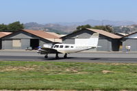 N3040M @ SZP - 1979 Piper PA-34-200T SENECA II, two Continental TSIO-360-E turbocharged & counter-rotating props, 200 Hp each, 7 seats. landing roll Rwy 22 - by Doug Robertson