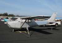 N2230W @ KAUN - Locally-based 1963 Cessna 172D Skyhawk still in bare aluminum finish @ Auburn Municipal Airport, CA - by Steve Nation