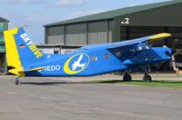 D-IEDO @ EGNJ - Do28 parked at the hangar of Hibaldstow after a day of work. - by FerryPNL