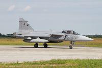 9236 @ LFRJ - Saab JAS-39C Gripen, Taxiing to flight line, Landivisiau Naval Air Base (LFRJ) Tiger Meet 2017 - by Yves-Q