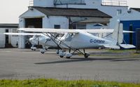 G-ORMW @ EGHF - Resident C42 with the two other Ikarus C.42 aircraft operated by Gower Flight Centre. - by Roger Winser