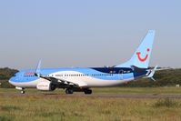 OO-JEF @ LFRB - Boeing 737-8K5, Taxiing to holding point rwy 07R, Brest-Bretagne airport (LFRB-BES) - by Yves-Q