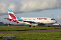 D-AGWC @ EGSH - About to depart from Norwich in Eurowings colours. - by Graham Reeve