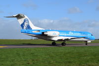 PH-KZU @ EGSH - Just landed at Norwich, having made the last flight of a KLM Fokker F70. - by Graham Reeve
