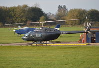 G-HELE @ EGLM - Bell 206B JetRanger III refuelling at White Waltham. - by moxy