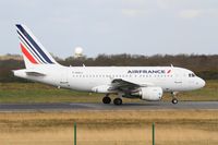 F-GUGJ @ LFRB - Airbus A318-111, Take off run rwy 07R, Brest-Bretagne airport (LFRB-BES) - by Yves-Q