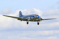 F-AZTE @ LFRU - Douglas C-47A Skytrain, Short approach rwy 23, Morlaix-Ploujean airport (LFRU-MXN) Air show 2017 - by Yves-Q