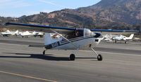 N449 @ SZP - 1969 Cessna 180H SKYWAGON, Continental O-470-A 225 Hp, first year of SKYWAGON production, S-turns taxi to hangar - by Doug Robertson