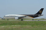 N174UP @ DFW - Departing the UPS ramp at DFW Airport - by Zane Adams