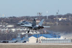162848 @ NFW - F/A-18 with gear trouble, NAS Fort Worth