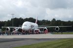 A6-EOO @ EDDK - Airbus A380-861 of Emirates Airline at the DLR 2015 air and space day on the side of Cologne airport
