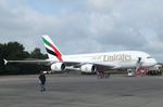 A6-EOO @ EDDK - Airbus A380-861 of Emirates Airline at the DLR 2015 air and space day on the side of Cologne airport