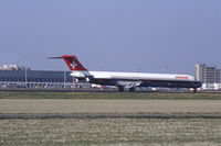 HB-INL @ EHAM - Swissair McDonnell Douglas MD-81 landing at Schiphol airport, the Netherlands, 1982 - by Van Propeller