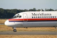 I-SMEL @ LFBD - McDonnell Douglas MD-82, Holding point Delta rwy 05, Bordeaux Mérignac airport (LFBD-BOD) - by Yves-Q