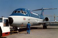 G-BMAC @ EHAM - Pushback for British Midland's first scheduled service AMS-LHR 29 June 1986 - by Goat66