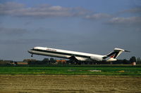 I-DAWR @ EHAM - Alitalia MD-82 taking off from Schiphol airport, the Netherlands, 1985 - by Van Propeller