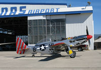 N151TF @ KSNS - 1944 North American P-51D as NL151TF in the sun for maintenance with engine cowling removed @ Salinas Municipal Airport, CA (this is ex-USAAC 44-63865 with code B-HL) - by Steve Nation