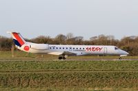 F-GUBC @ LFRB - Embraer ERJ-145LR, Taxiing to holding point rwy 25L, Brest-Bretagne airport (LFRB-BES) - by Yves-Q
