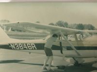 N3846R - Me doing pre-flight in summer of 1973 or 1974. DuPage Co. Airport in Illinois. Vagabond Flying Club owned the airplane - by My wife