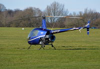 G-EFOF @ EGTB - Robinson R22 Beta at Wycombe Air Park. Ex N73323 - by moxy