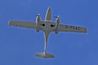 G-FCAC @ EGFF - Twin Star, seen in the overhead following Beacon Approach, en-route to  Bournemouth.