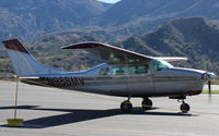 N988MV @ SZP - 1967 Cessna T210G TURBO CENTURION, Continental TSIO-520-C 285 Hp, taxi to Rwy 04 - by Doug Robertson
