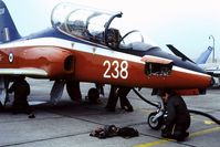 XX238 @ EBST - RAF Hawk T.1W XX238 at EBST eighties - by Guy Vandersteen