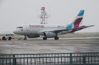 D-AGWY @ EGSH - Rolled out in Eurowings livery on a nice snowy day at Norwich - by AirbusA320