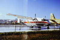 G-BCFI @ EGLF - At the 1974 SBAC show, copied from slide.
Delivered to the Ghana Air Force as G-450. - by kenvidkid
