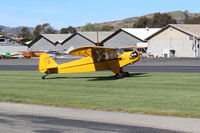 N6900H @ SZP - 1946 Piper J3C-65 CUB, Lycoming O-290 135 Hp big upgrade by STC, taxi on Rwy 04 Right grass after landing into the prevailing wind - by Doug Robertson