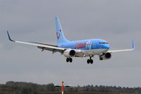 OO-JAS @ LFRB - Boeing 737-7K5, On final rwy 25L, Brest-Guipavas Regional Airport (LFRB-BES) - by Yves-Q