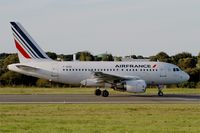 F-GUGG @ LFRB - Airbus A318-111, Take off run rwy 07R, Brest-Bretagne airport (LFRB-BES) - by Yves-Q