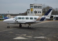 G-LYDF @ EGTF - Piper PA-31-350 Navajo Chieftan at Fairoaks. Ex N12CD. - by moxy