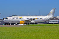 EC-JSY @ EGFF - Vueling Airlines, A320, Call sign Vueling 12AV, out of Alicante - by Derek Flewin