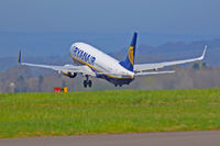 EI-EMR @ EGFF - Ryanair, Boeing 737-8AS, call sign Ryanair 47GM,seen departing runway 30 en-route toTenerife Sur - by Derek Flewin