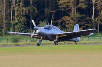 F-BKOJ @ LFRU - Morane-Saulnier MS-733 Alcyon, Landing rwy 22, Morlaix-Ploujean airport (LFRU-MXN) air show 2017 - by Yves-Q