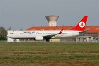 TC-JFN @ LFBO - Boeing 737-8F2, Ready to take off rwy 32R, Toulouse-Blagnac airport (LFBO-TLS) - by Yves-Q