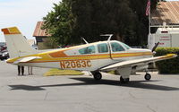 N2063C @ SZP - 1979 Beech F33A BONANZA, Continental IO-520 285 Hp, at Fuel Dock - by Doug Robertson